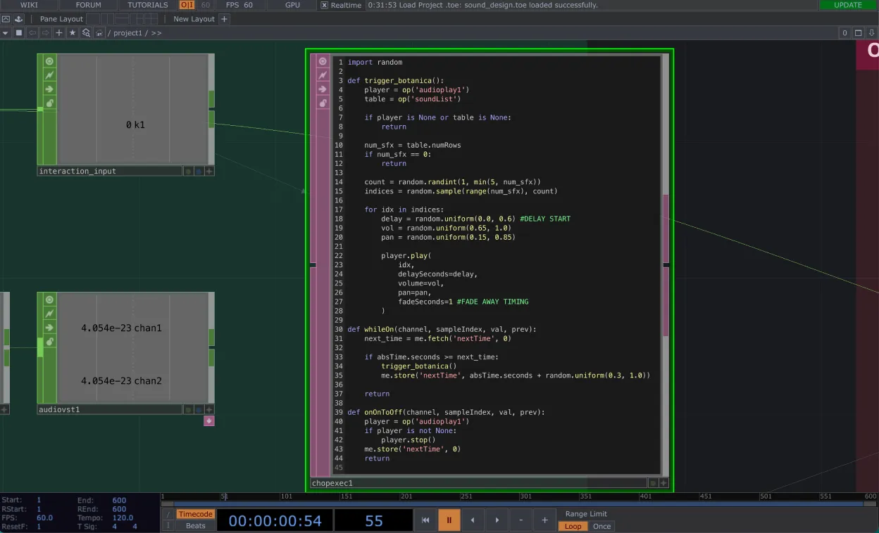 Soundscape code screenshot